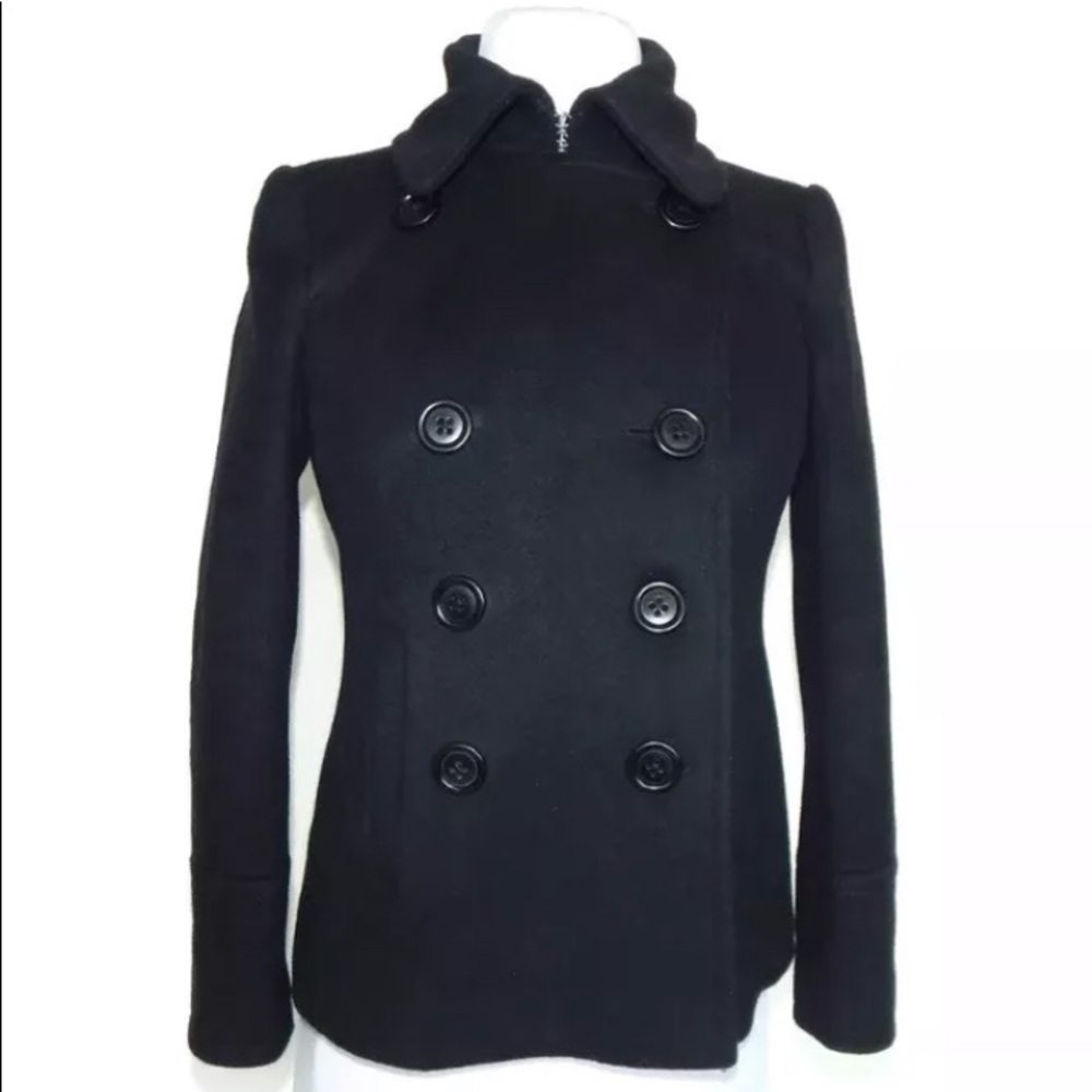 J Crew Nello Gori Black Stadium Wool Peacoat 0